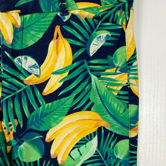 NWOT OLD NAVY Pants Women 4 Green-Yellow Lime Banana Leaf Print “Pixie Ankle” - Picture 5 of 13